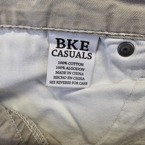 BKE Casuals Derek Straight Leg Khakis Mens Size 36L (36x31.5) Beige 100% Cotton - Picture 6 of 10